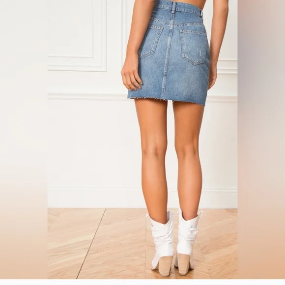 Free People We The Free Hallie Denim Mini Skirt NWT -30 - Picture 2 of 3